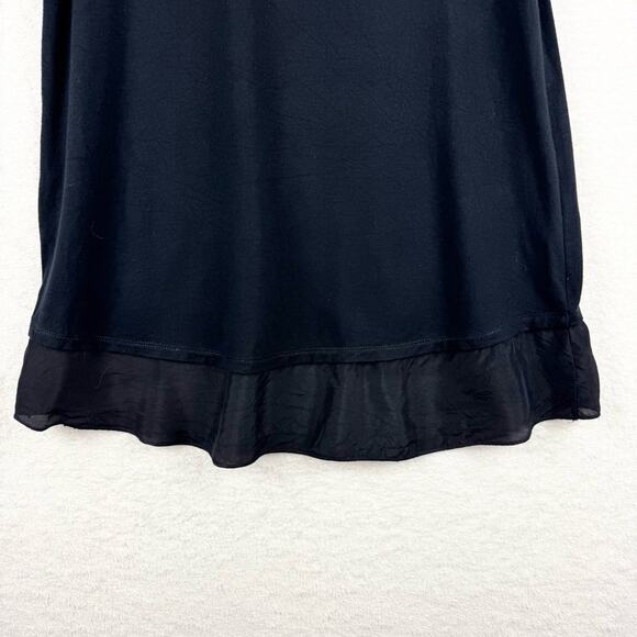 Soft Surroundings Eden Hi-Lo Tiered Short Sleeve Tunic Top Black Size M Minimal - Picture 9 of 12